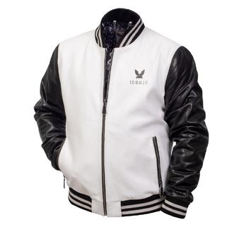 Кожаный белый бомбер Iconic арт AD-146